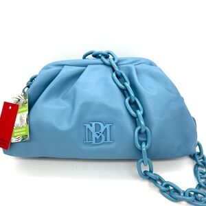 Badgley Mischa Wrapped Frame Clutch Shoulder Chain Bag Blue NWT